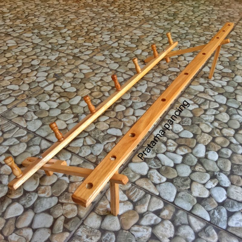 dudukan pion dan golong joran timbang kayu jati