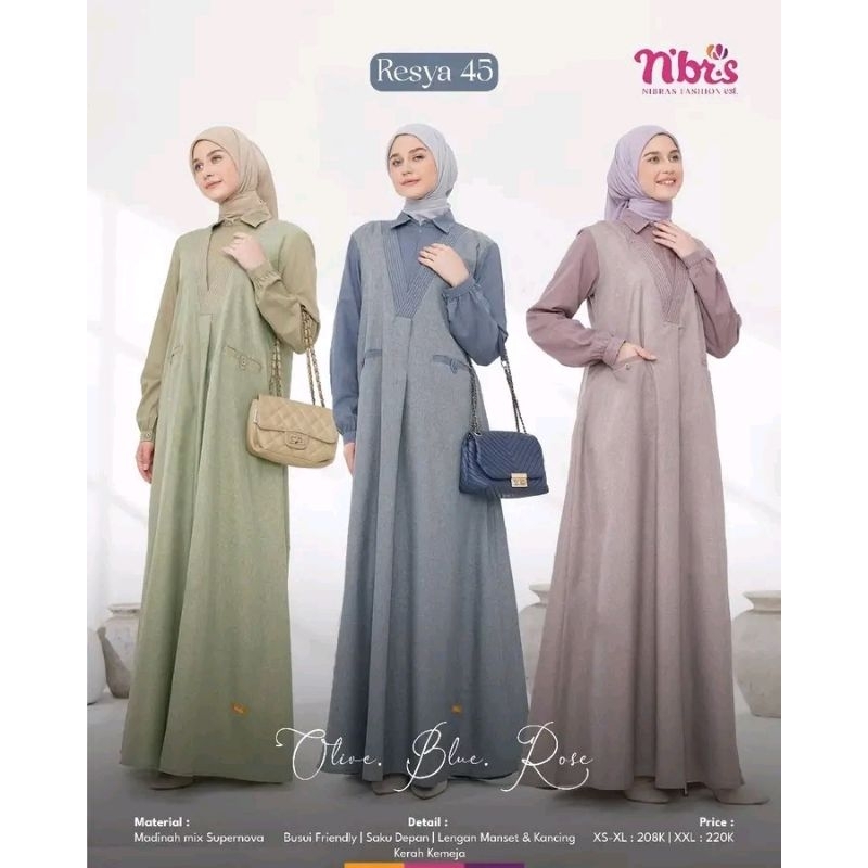 Gamis Nibras Resya 45/Resya 45 Nibras/Gamis Nibras Terbaru/Nibras Resya Series