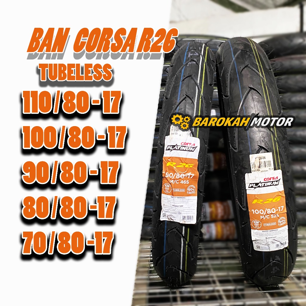 Ban Corsa R26 70/80-17 80/80-17 90/80-17 100/80-17 110/80-17 Semi Soft Compound