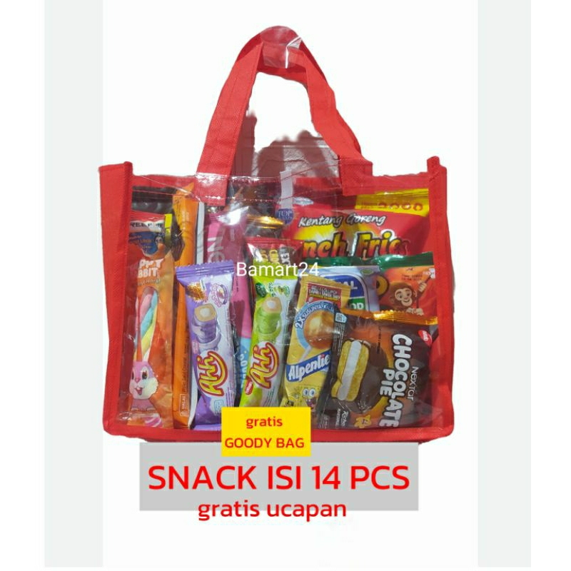 

PAKET SNACK ULANG TAHUN MURAH / Hadiah / ISI 14 PCS GRATIS GOODY BAG