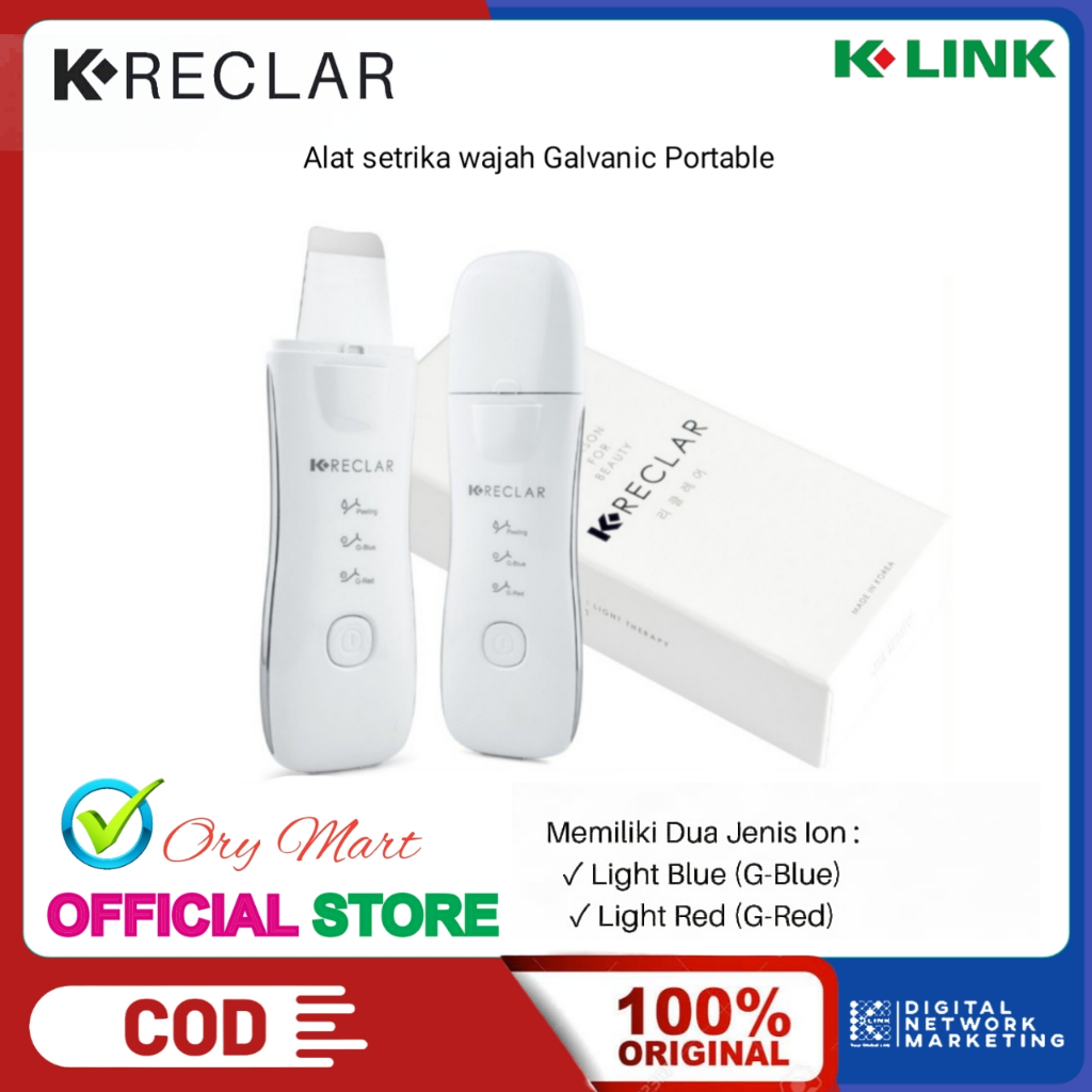 K Reclar Perawatan Wajah Setrika Wajah Galvanic Ion Original