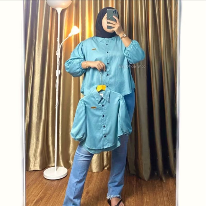 Kemeja Oversize Couple Ibu Dan Anak / Baju Couple Ibu Dan Anak Perempuan / Blouse Couple Ibu Dan Ana