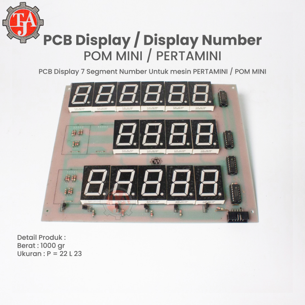 PCB Display Pom Mini 7 Segment Number Pertamini P = 22 L 23