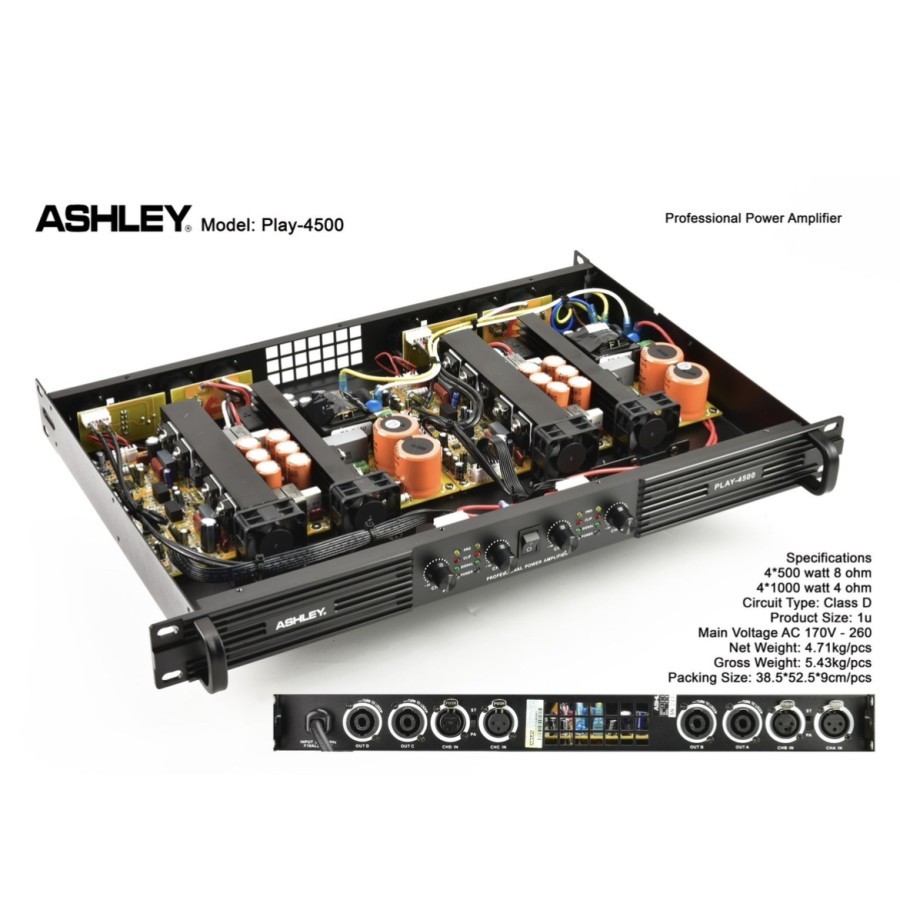 Power Ashley Play 4500 Original Amplifier 4 Channel Class D