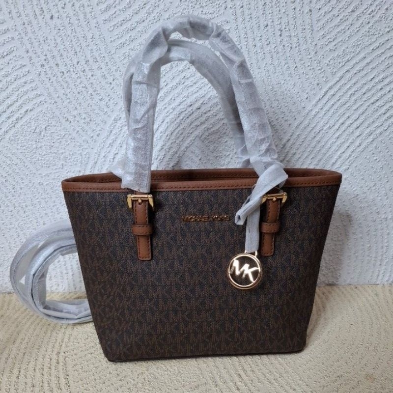 TAS WANITA MK JET SET TRAVEL XS TOTE BROWN