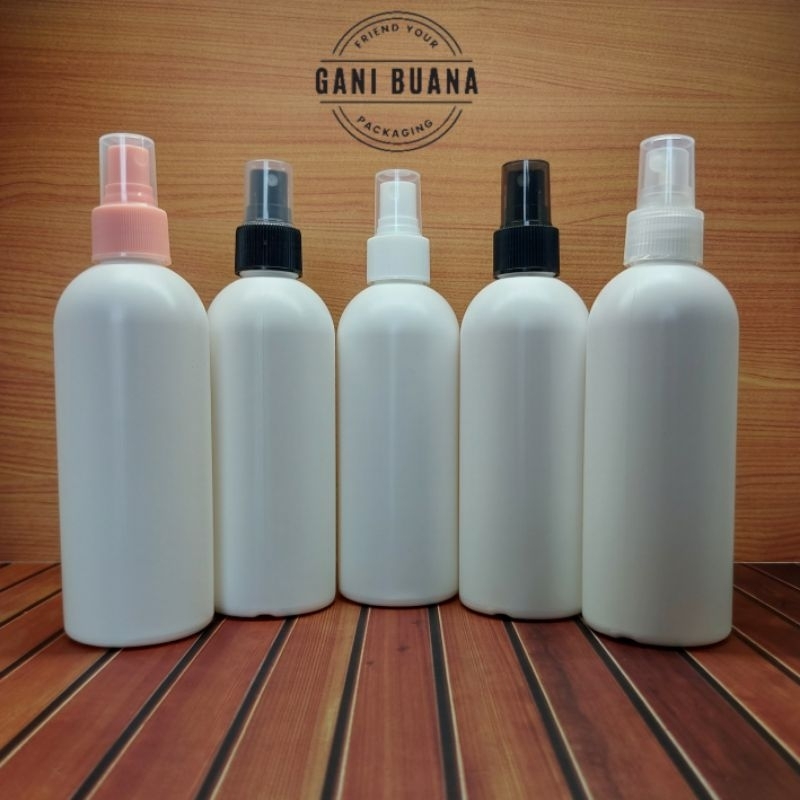 BOTOL SPRAY 250ML PUTIH HDPE TUTUP SPRAY VARIAN WARNA/BOTOL SPRAYER 250ML HDPE