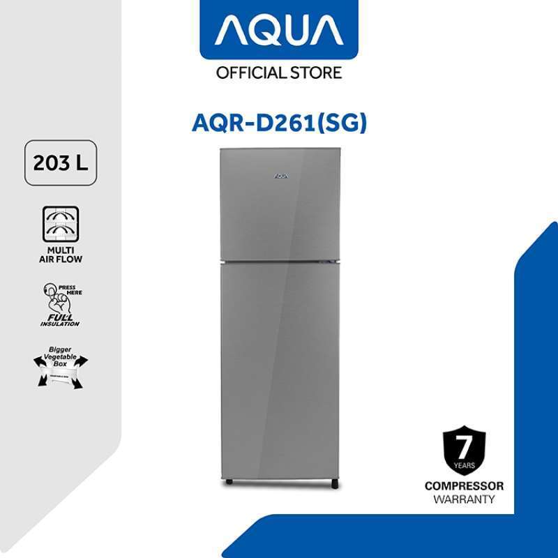 AQUA Kulkas 2 Pintu 203 Liter AQR-D261 D261 DG 261SG GARANSI RESMI