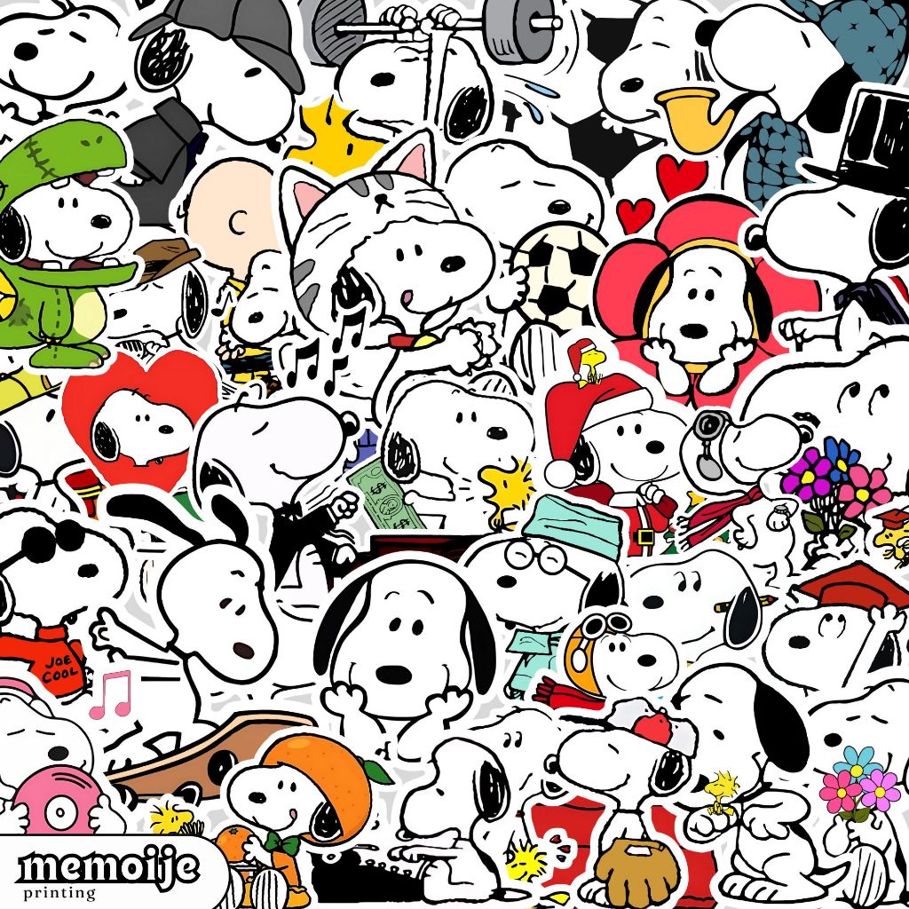 

(50+ PCS) Stiker Snoopy Vinyl Waterproof – Stiker Lucu untuk Laptop, Helm, HP, Motor