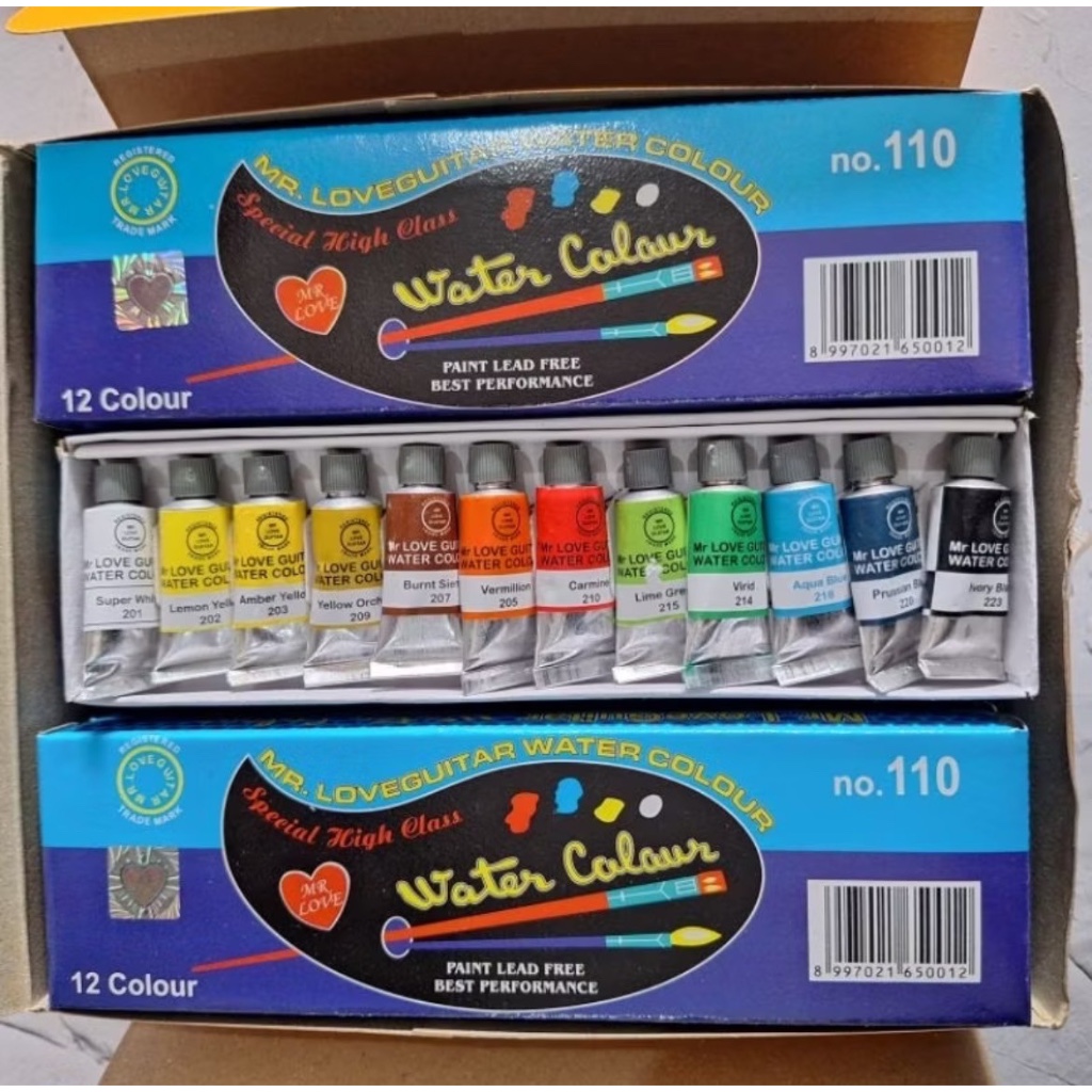 

cat air / water colour colours 12 warna melukis set lukis warna cat belajar lukis