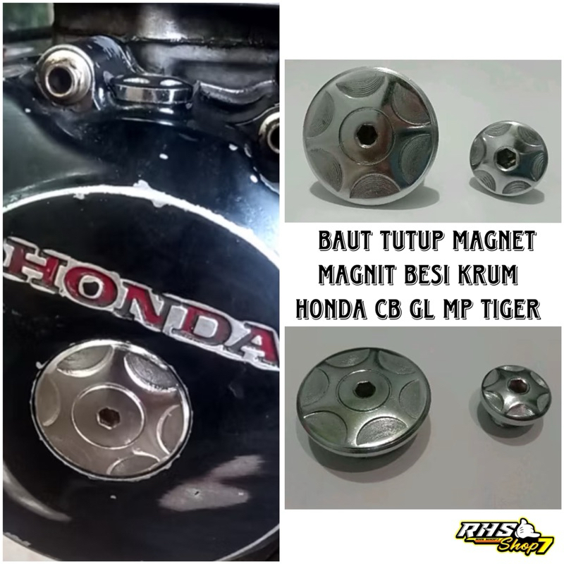 Baut tutup magnet honda tutup koin magnet honda baut tutup magnit besi crum honda CB GL MP Tiger