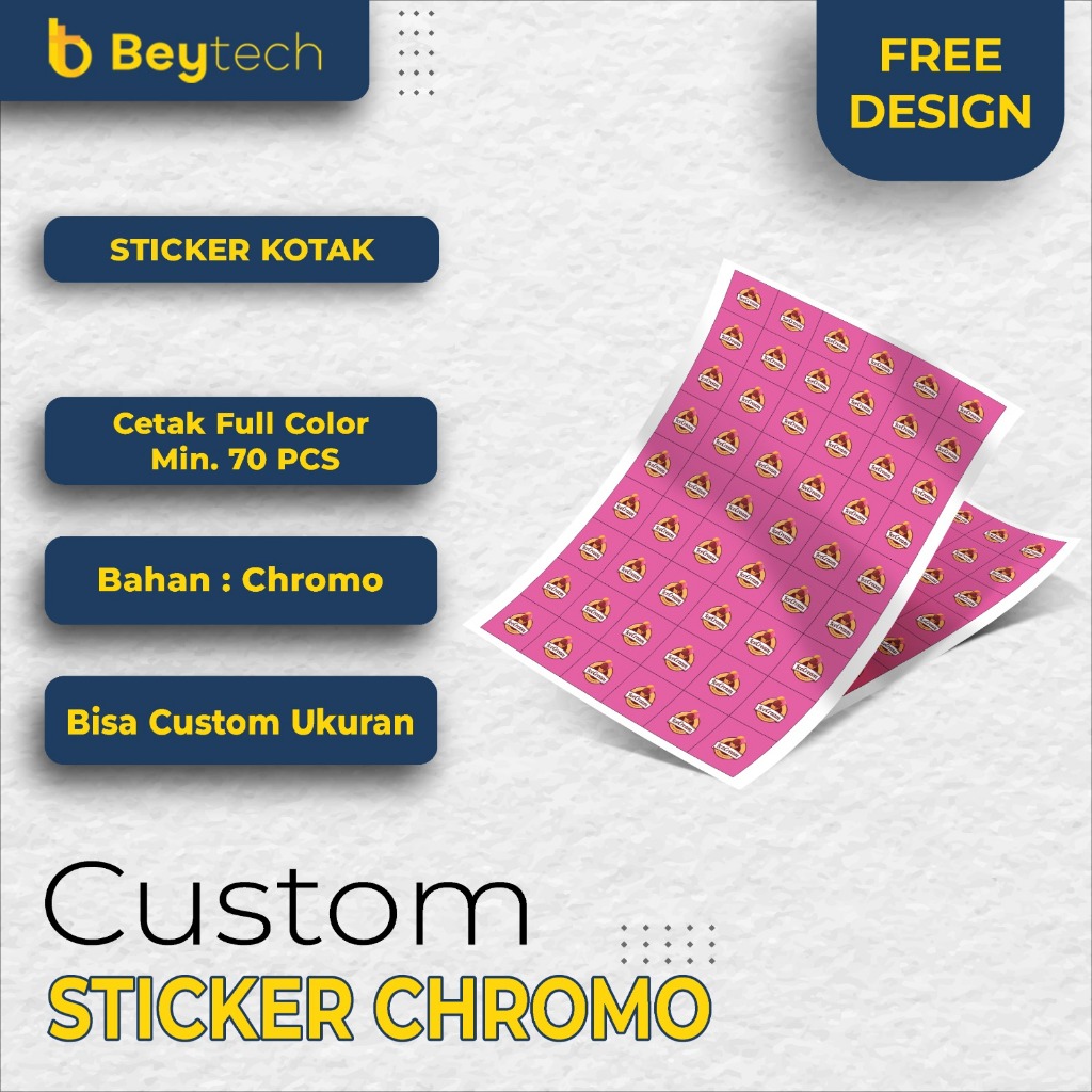 

Cetak Sticker Chromo/ Stiker Label Kemasan Produk Makanan Custom