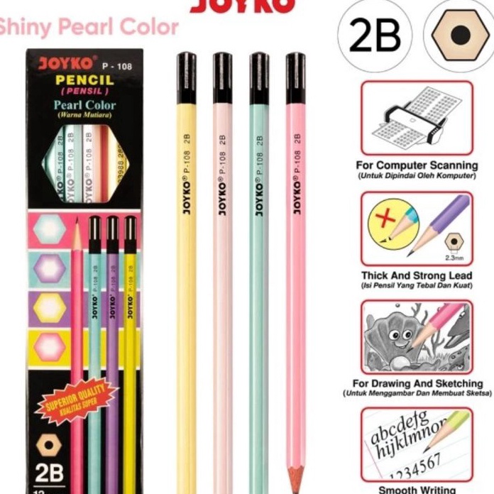 

BERKAH Pensil 2B P18 Pearl Grosir 12 Pc