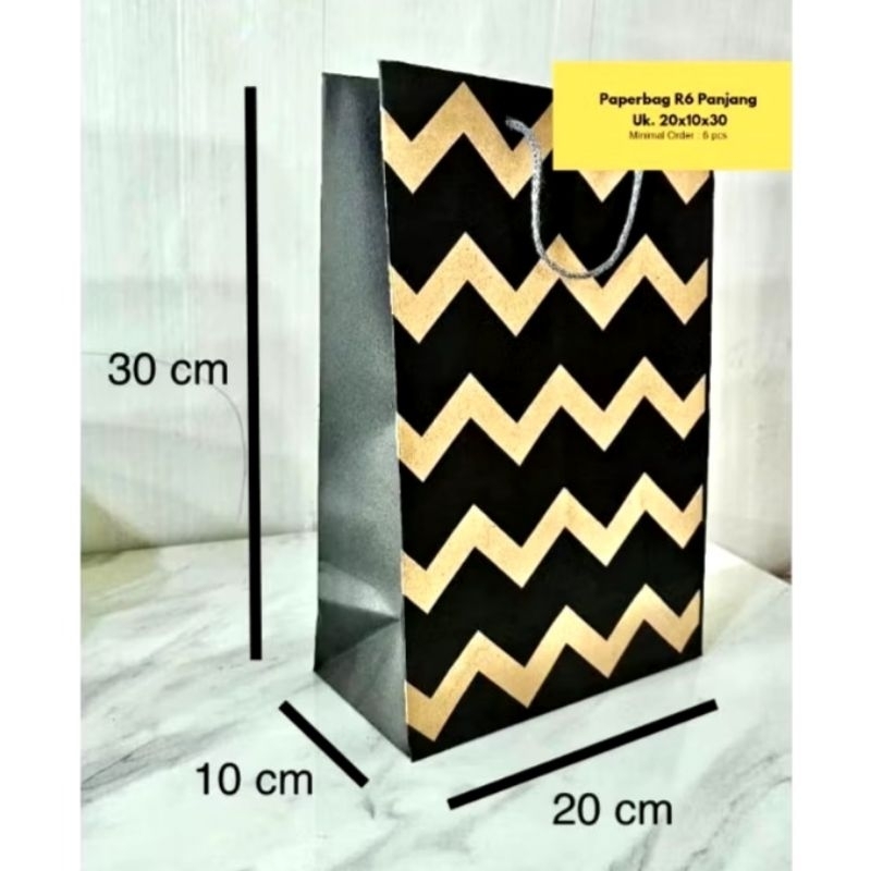 

Paperbag Motif Zigzag 20x10x30cm Tas Kertas Kado Souvernir R6 panjang