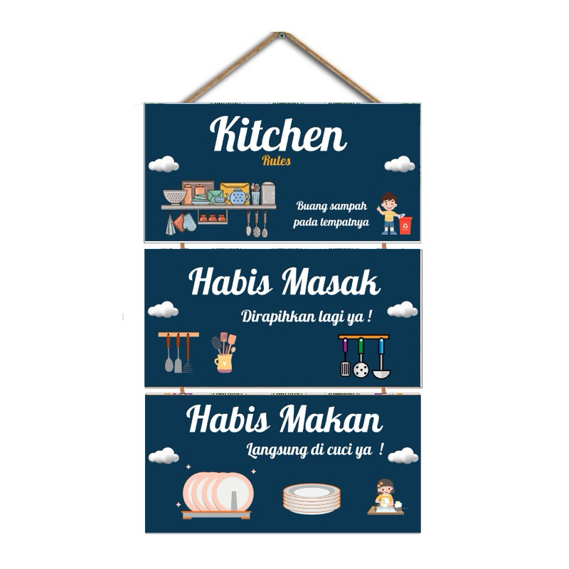 Tulisan kitchen 3 susun hiasan dinding