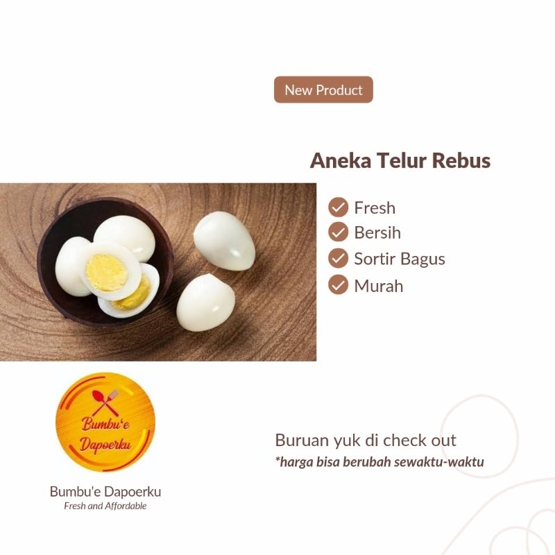

Aneka Telur Rebus | Kirim Instan | Fresh Product