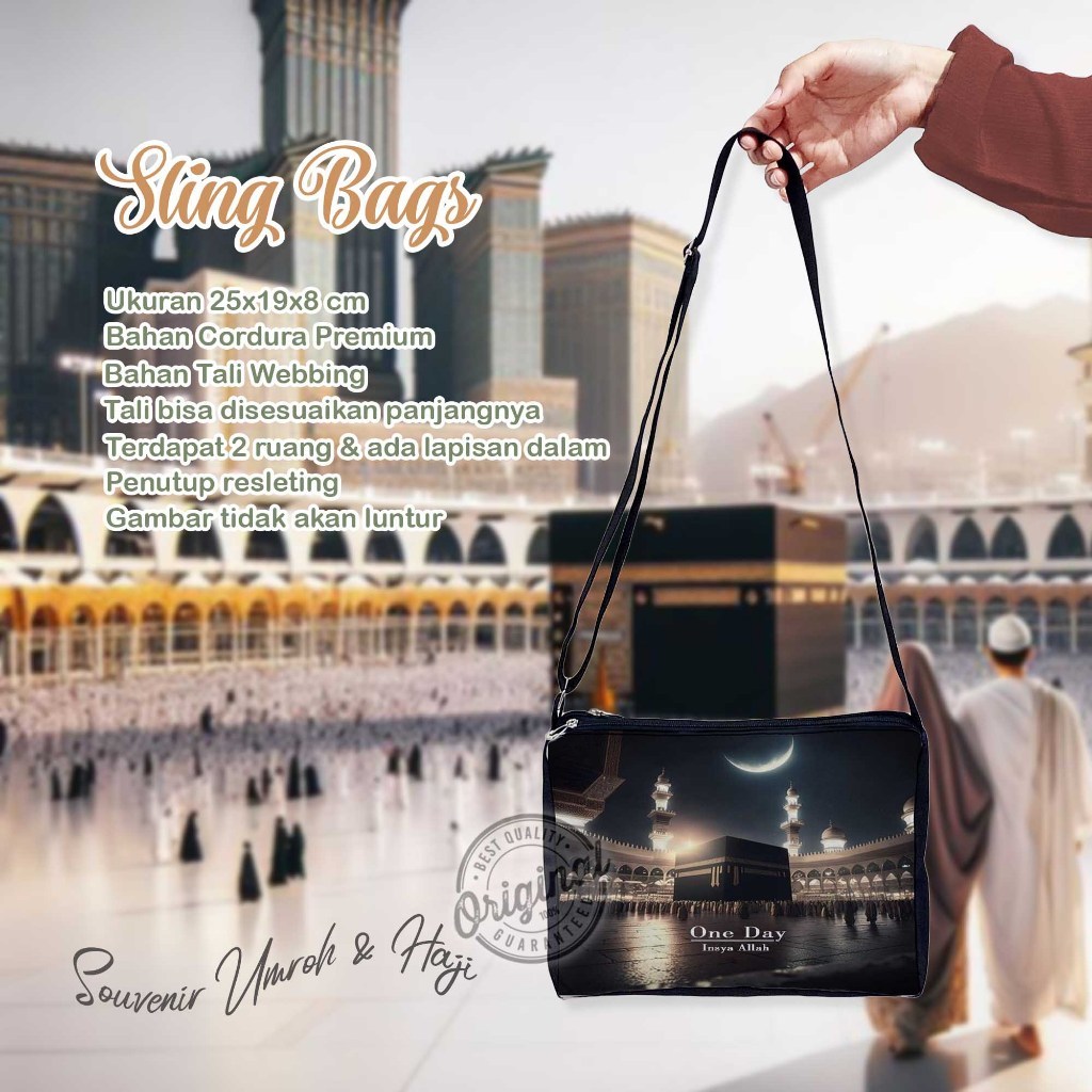 [diyatotebagbandung] Tas Selempang Slingbag Wanita Souvenir Oleh-Oleh  Umroh & Haji