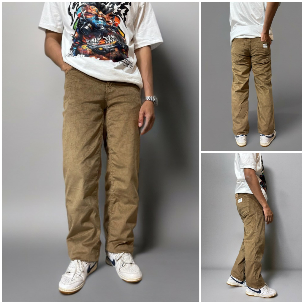 Celana corduroy pria / Celana corduroy longgar / celana gaya korea