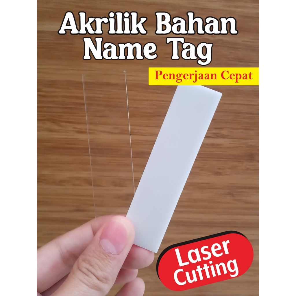 

Bahan Name Tag Akrilik Polos | Ukuran 8 cm x 2 cm , Tebal 2 mm