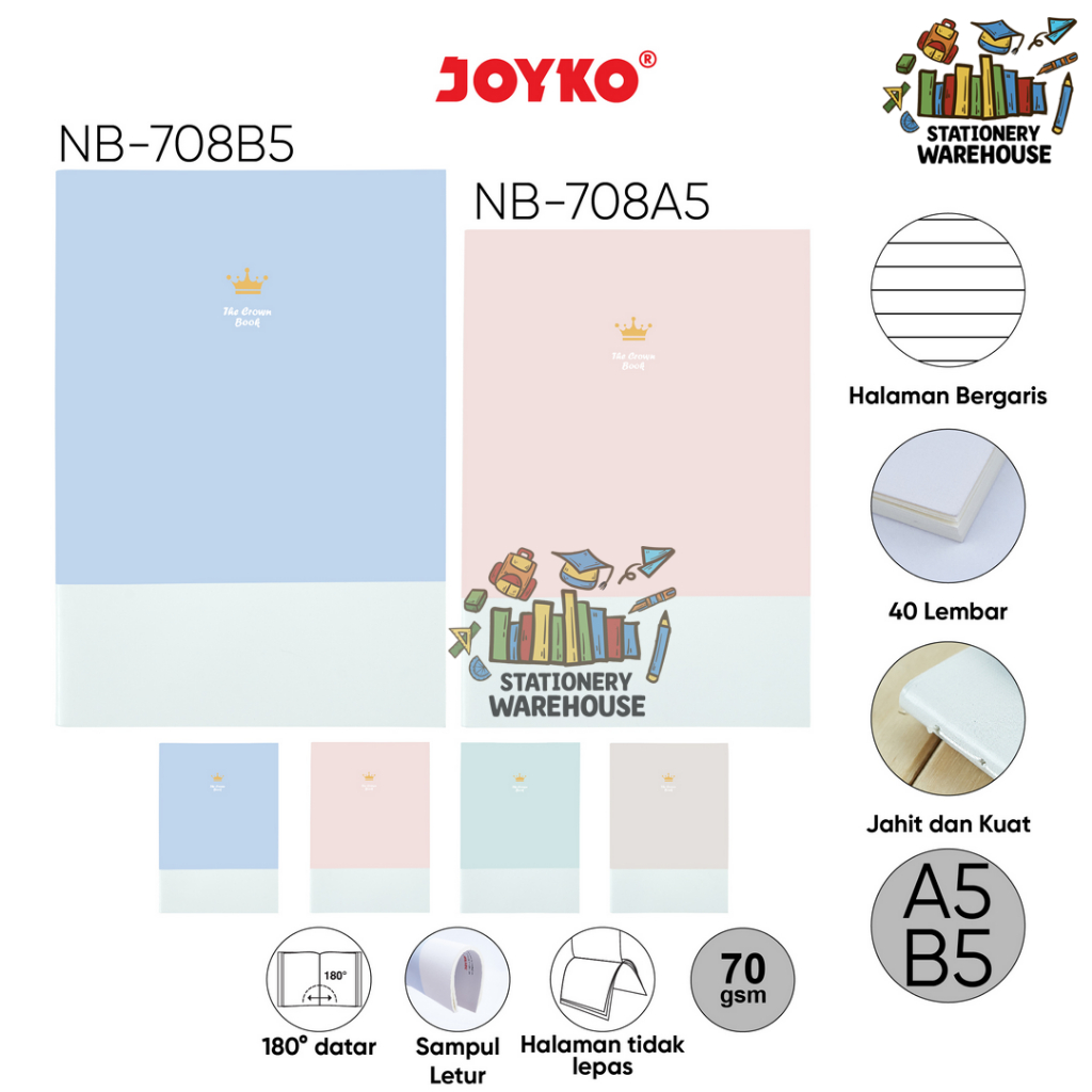 

Buku Tulis Catatan Bergaris Ruled Notebook Joyko NB-708 A5 / B5