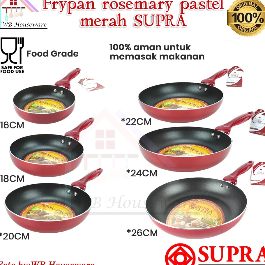 MURMER Wajan Teflon  Penggorengan  Wajan gagang  SUPRA FRY PAN  PENGGORENGAN 16182222426CM