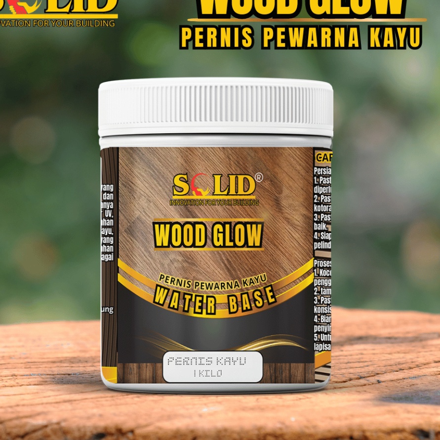 Terbaru Politur Kayu Water Base  Solid Paint Wood Glow 1 KILO