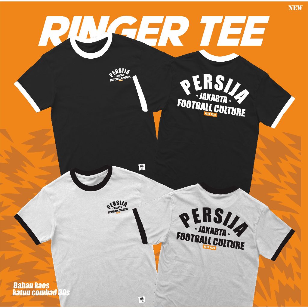 KAOS RINGER PERSIJA | KAOS PERSIJA JAKARTA 1928 |JAKMANIA  SUPORTER FOOTBALL 01 KAOS NRIBUN ULTRAS H