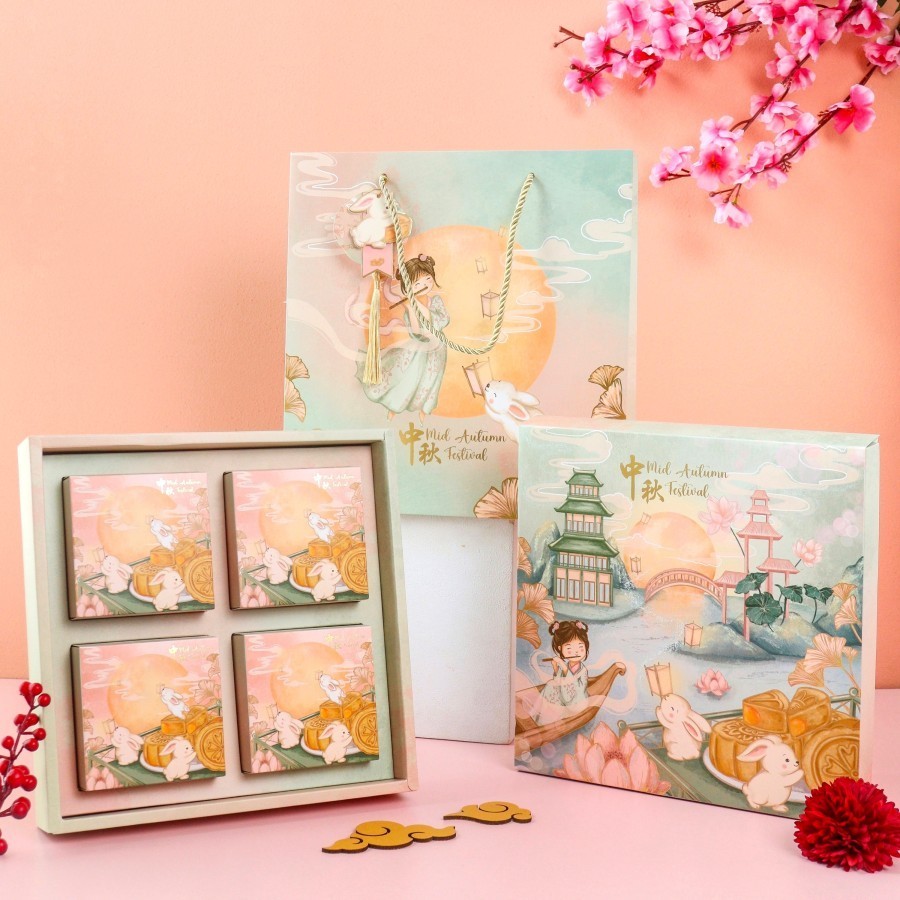 

(1SET) Kotak Mooncake Kotak Kue Bulan Kotak Mooncake 125 150gr isi 4 NEW 2024