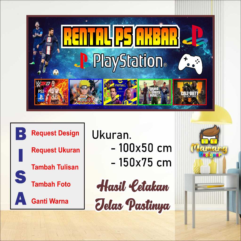 Spanduk Banner MMT Rental PS Atau Sewa Game PS bb