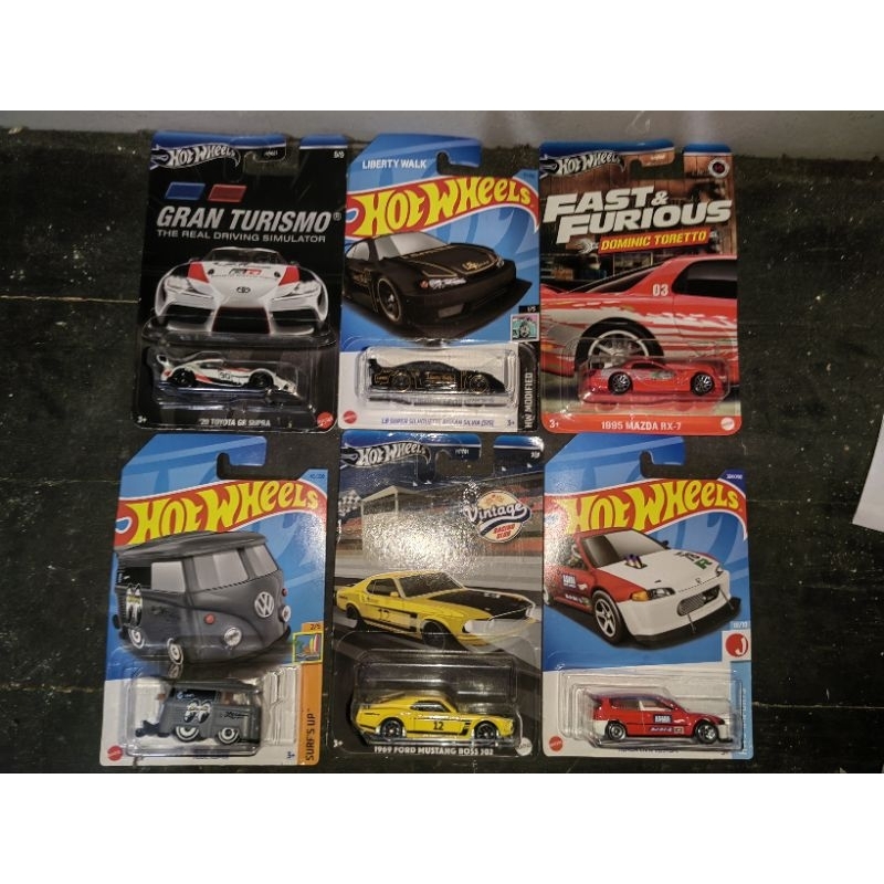 hotwheels rx7, kombi, civic, vintage