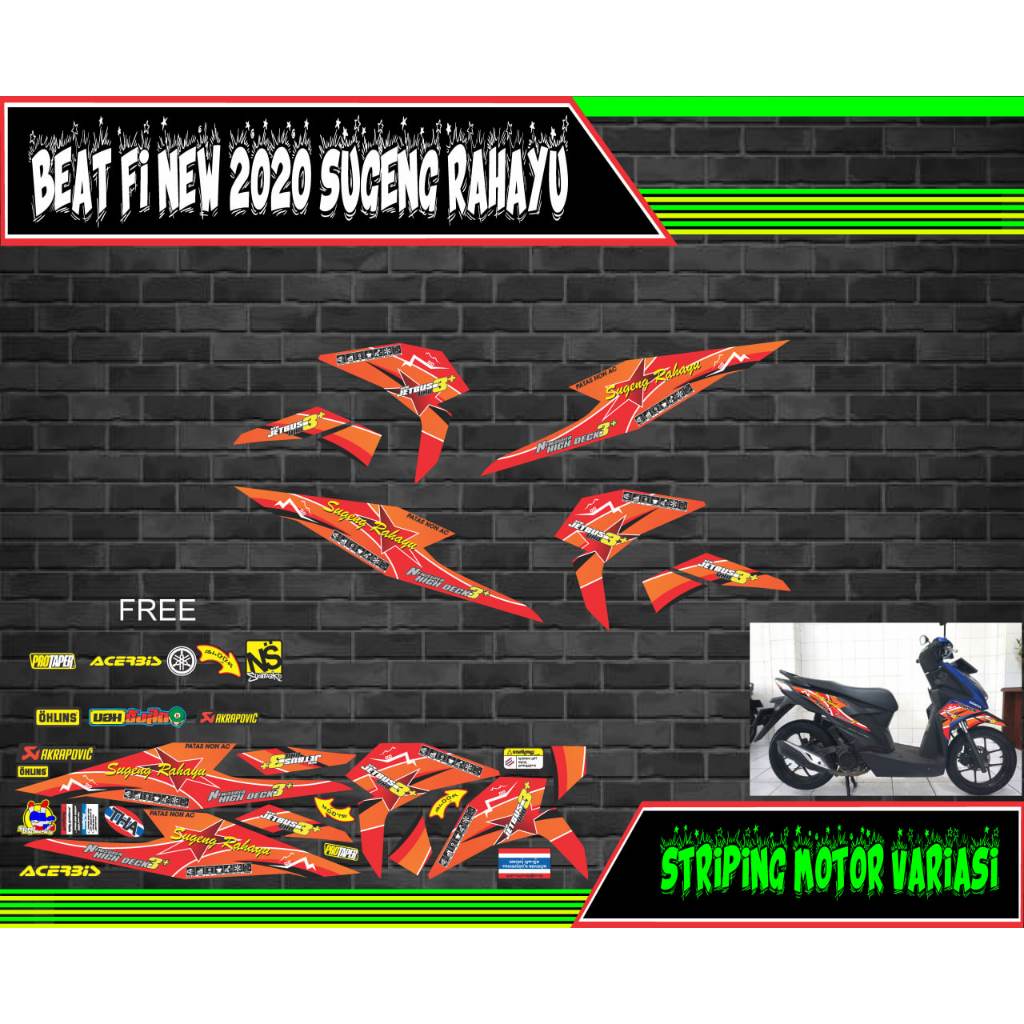 striping stiker variasi motor honda beat fi new 2020 sugeng rahayu