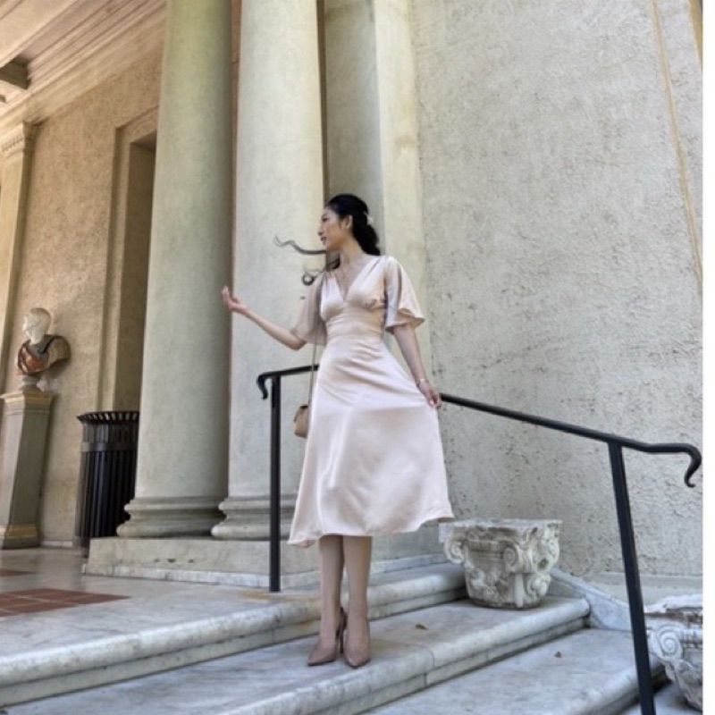 BYEOL x WITHLOVE Kara Dress preloved nude