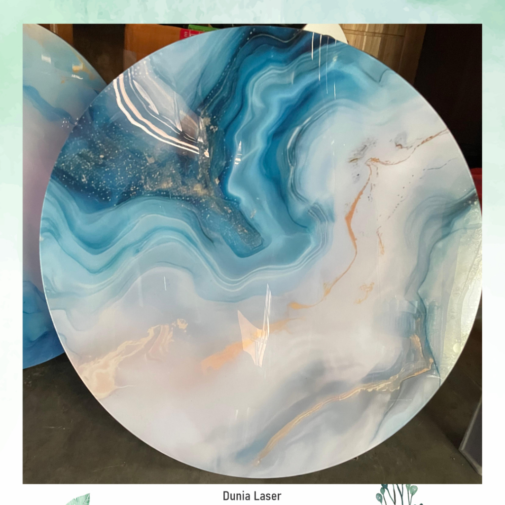 Akrilik Bulat 60cm MARBLE / Akrilik Marbel / Akrilik Sign Polosan / Akrilik Lingkaran