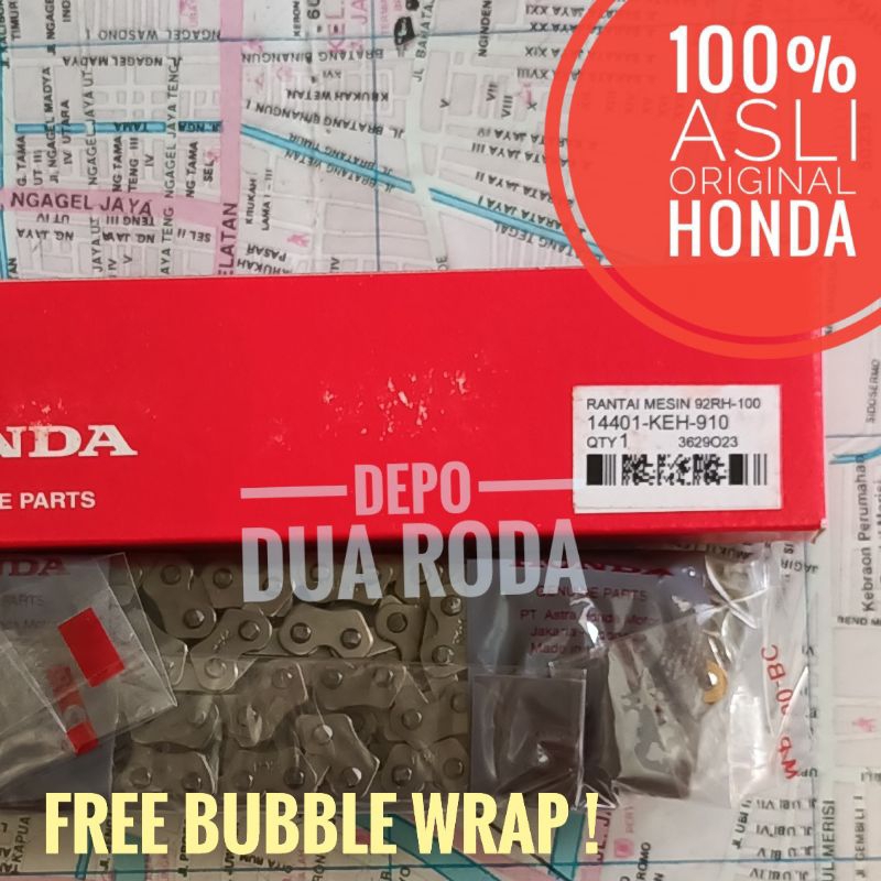 RANTAI KETENG MESIN TEMING KAMPRAT MEGA PRO LAMA / GL PRO 92RH-100 (ORIGINAL AHM) // 14401-KEH-910