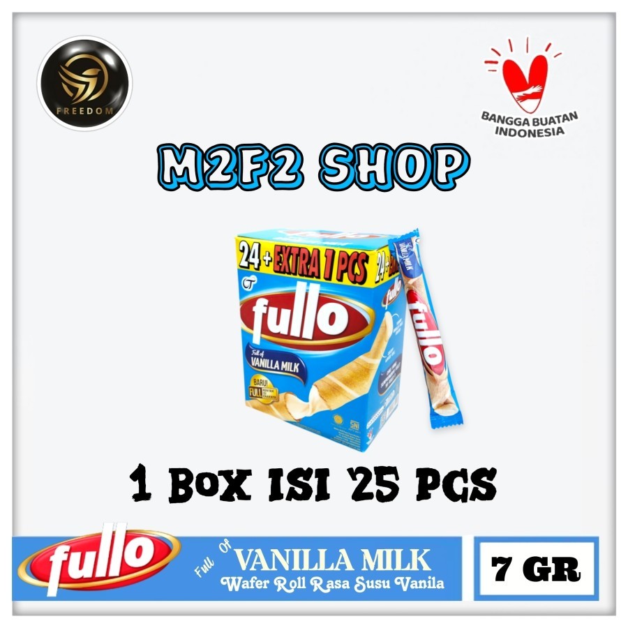 

Fullo Wafer Stik Roll Krim Full Of Vanilla Original Milk | Susu Original Vanila - 7 gr (Kemasan 1 Box)