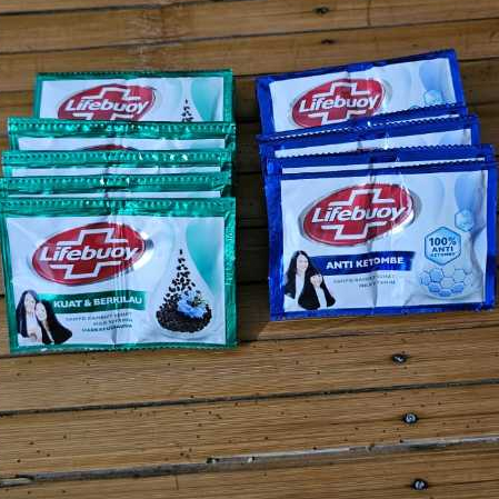 Lifebuoy Shampoo 1 renceng isi 12 sachet  Warna Hijau, Merah, Biru