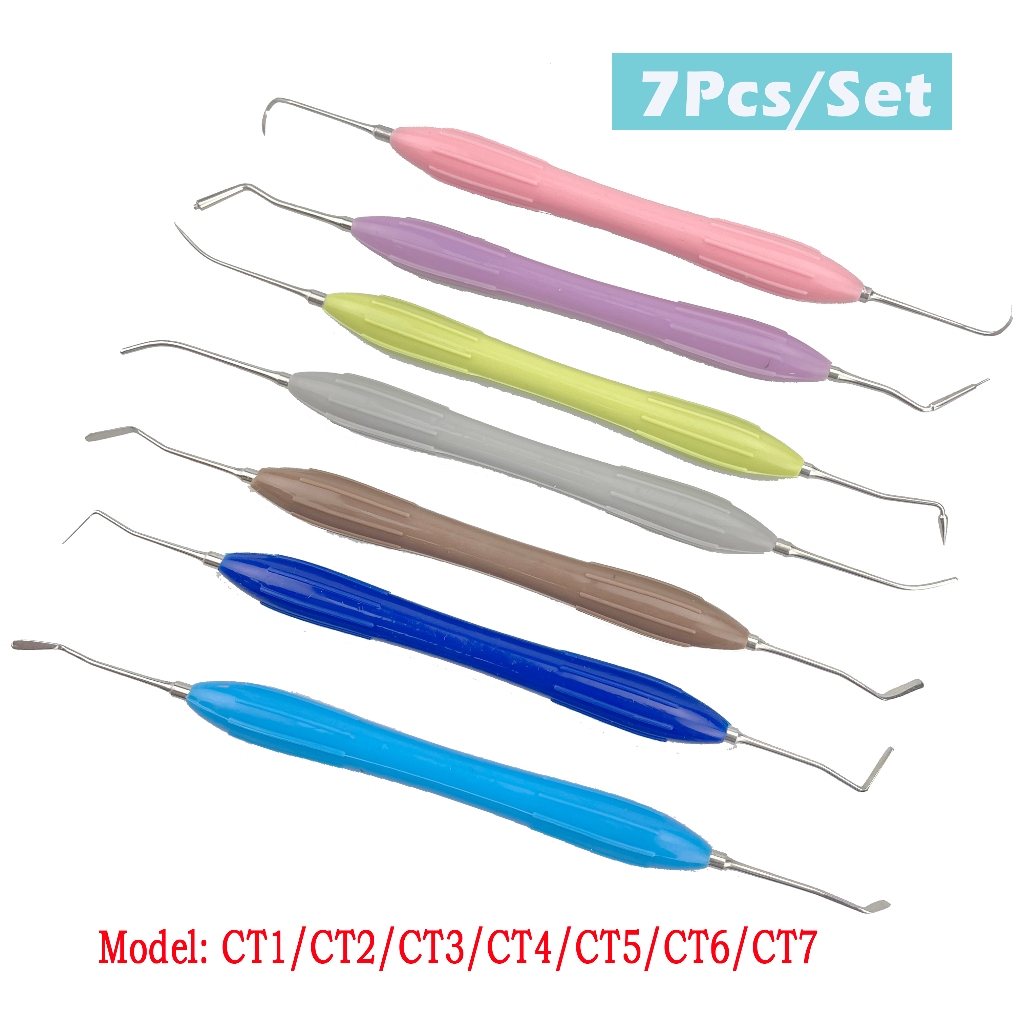 7PCS Dental Composite Filling Spatula/ Instrument Set / Instrument Composite / Instrumen komposit