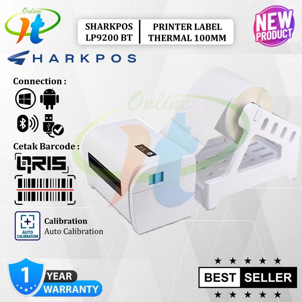 Printer Bluetooth A6 Sharkpos LP9200 LP9220 Cetak Resi Pengiriman Barcode Harga Barang 9200 9220