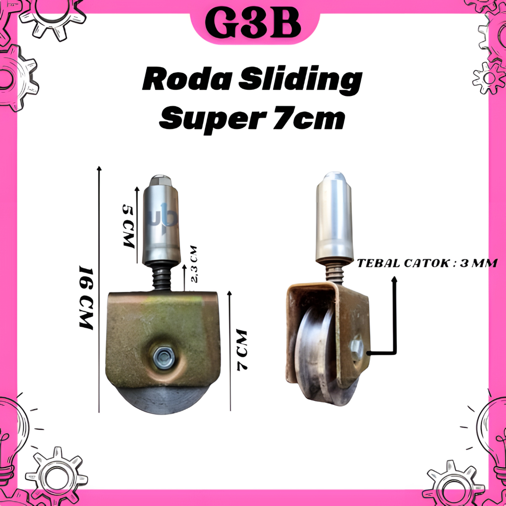Roda pagar sliding besi super ukuran 7cm Roda pintu pagar sleding besi super uk 7 cm