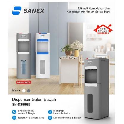 SANEX Dispenser Air Galon Bawah 3 IN 1 Panas Normal Dingin SN-D388   / D388  / D-388  GB GARANSI 1 T