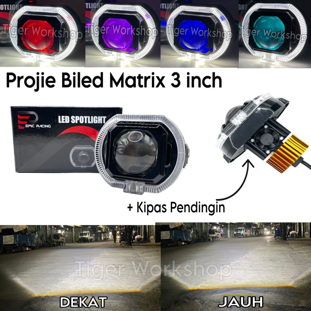Projie Biled Matrix 3INC Body Black Plus Kipas Pendingin High Low Putih Flat Cut