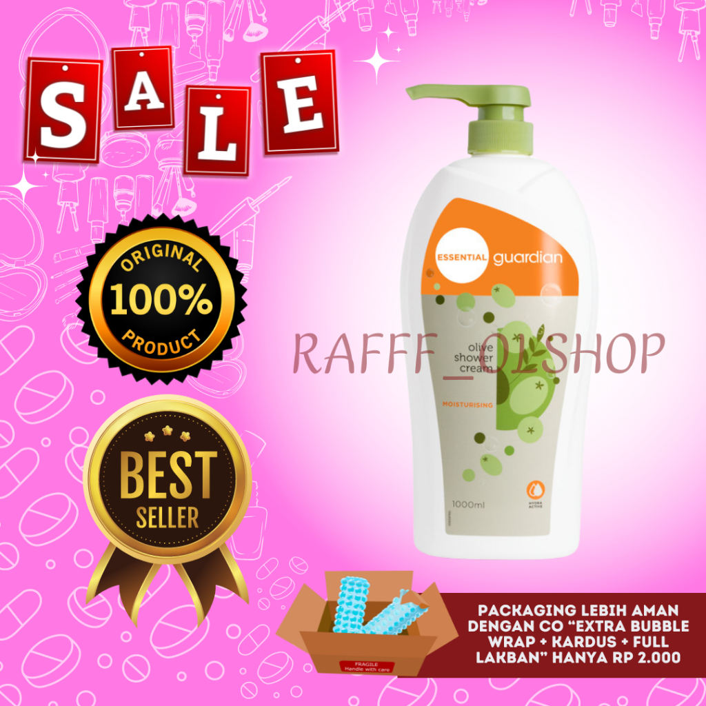 GUARDIAN ESSENTIAL SHOWER CREAM MOISTURISING OLIVE 1000 ML  | SABUN MANDI GUARDIAN