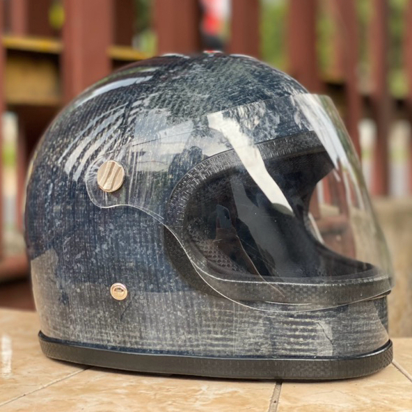 Helm Gringo Slim Custom RAW dengan Kaca Visor