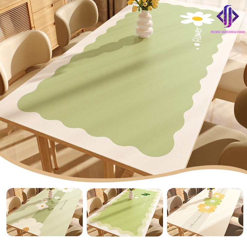 DS Alas meja kulit/taplak meja /taplak meja tamu/taplak meja makan/taplak meja makan anti air  /tapl