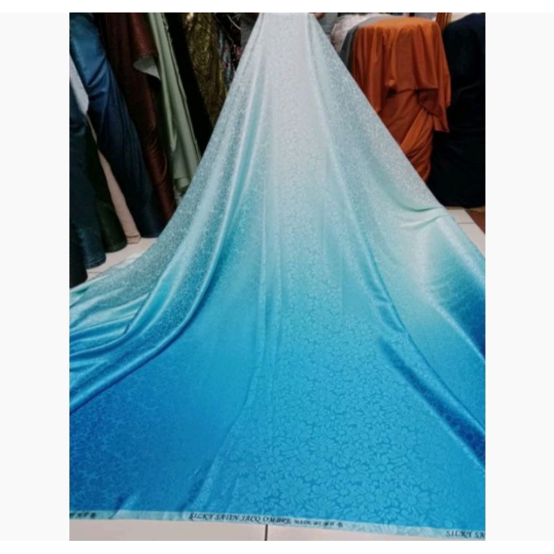 (COD) Bahan kain armani silk gradasi /Kain armani silk motif jaguard premium