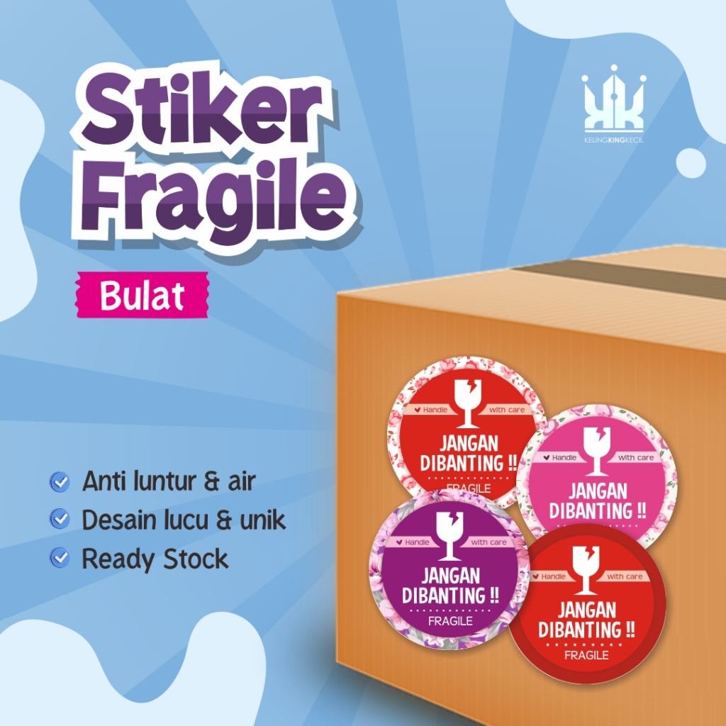 

Stiker Fragile - JANGAN DIBANTING - Bulat