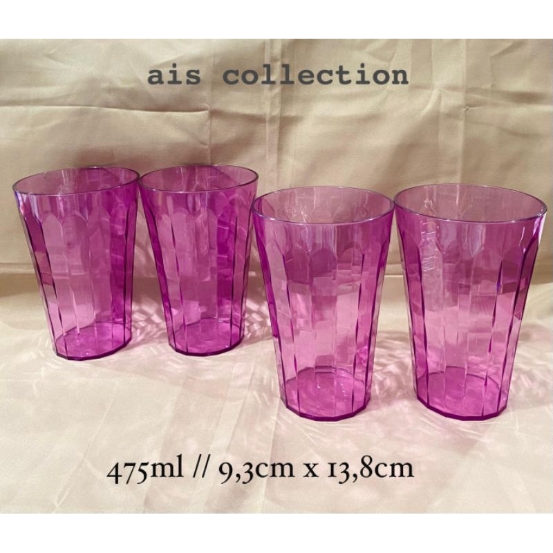 Prism Glasses | Gelas Bening Ungu Tupperware Original