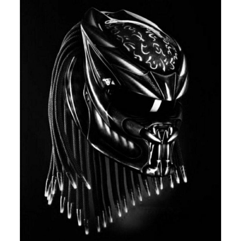 helm predator airbrush putih SNI dot