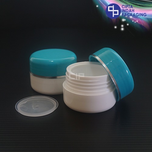 Pot Cream 12,5gr Hijau Tosca Tua Putih - List Silver