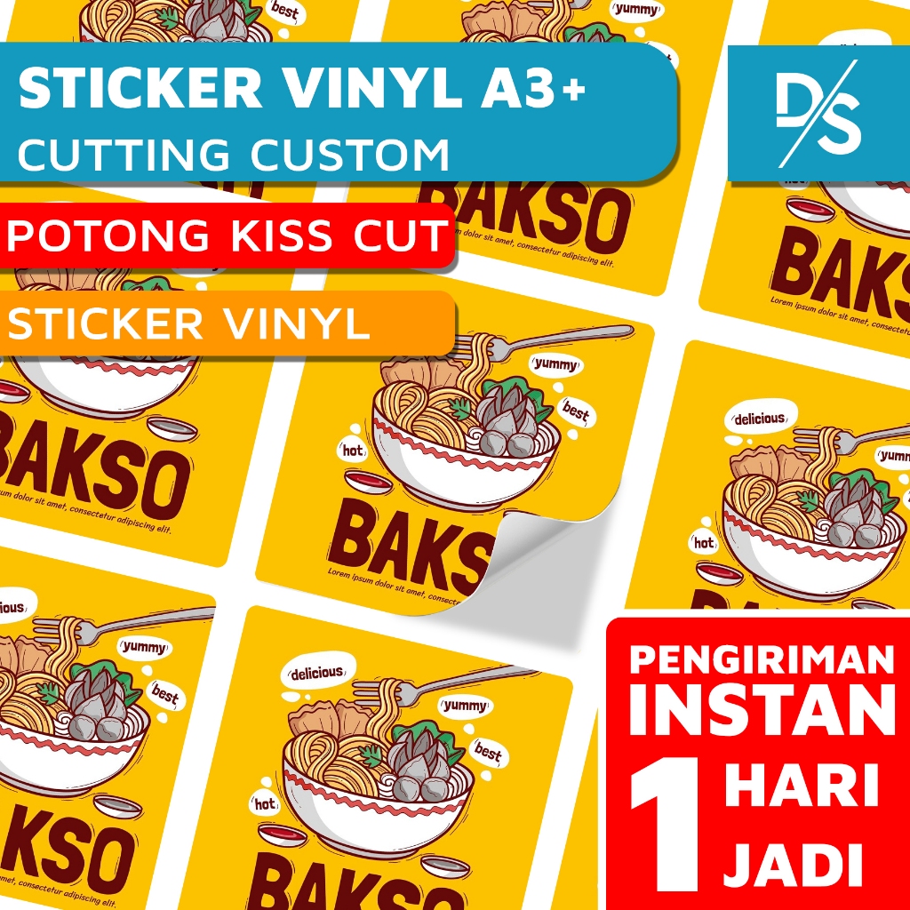 

DSPRINTING - Cetak Stiker Vinyl / Label Makanan Kemasan / Produk Botol Minuman / Custom Lembaran A3+ Instan 1 Hari Jadi