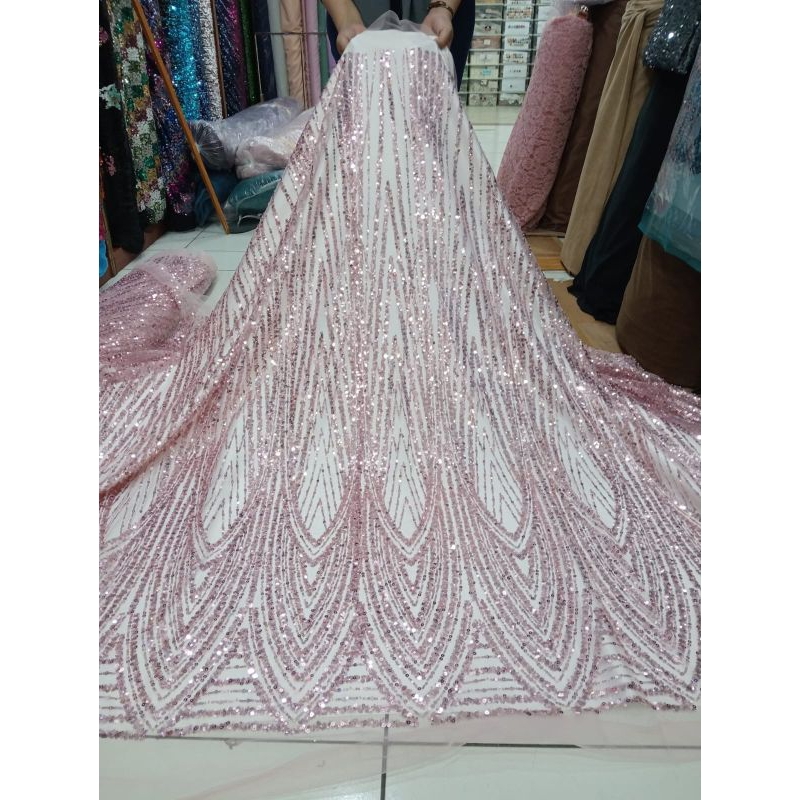 DYA369 Bahan Kain Tile Full Payet Premium Tile Squin Payet